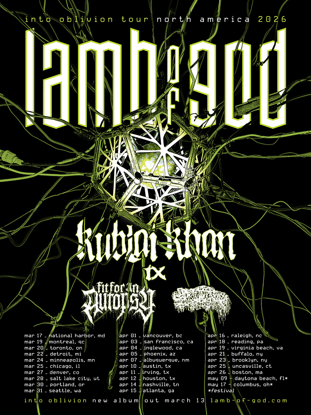 LAMB OF GOD - NORTH AMERICA TOUR 2026 - 1080x1440